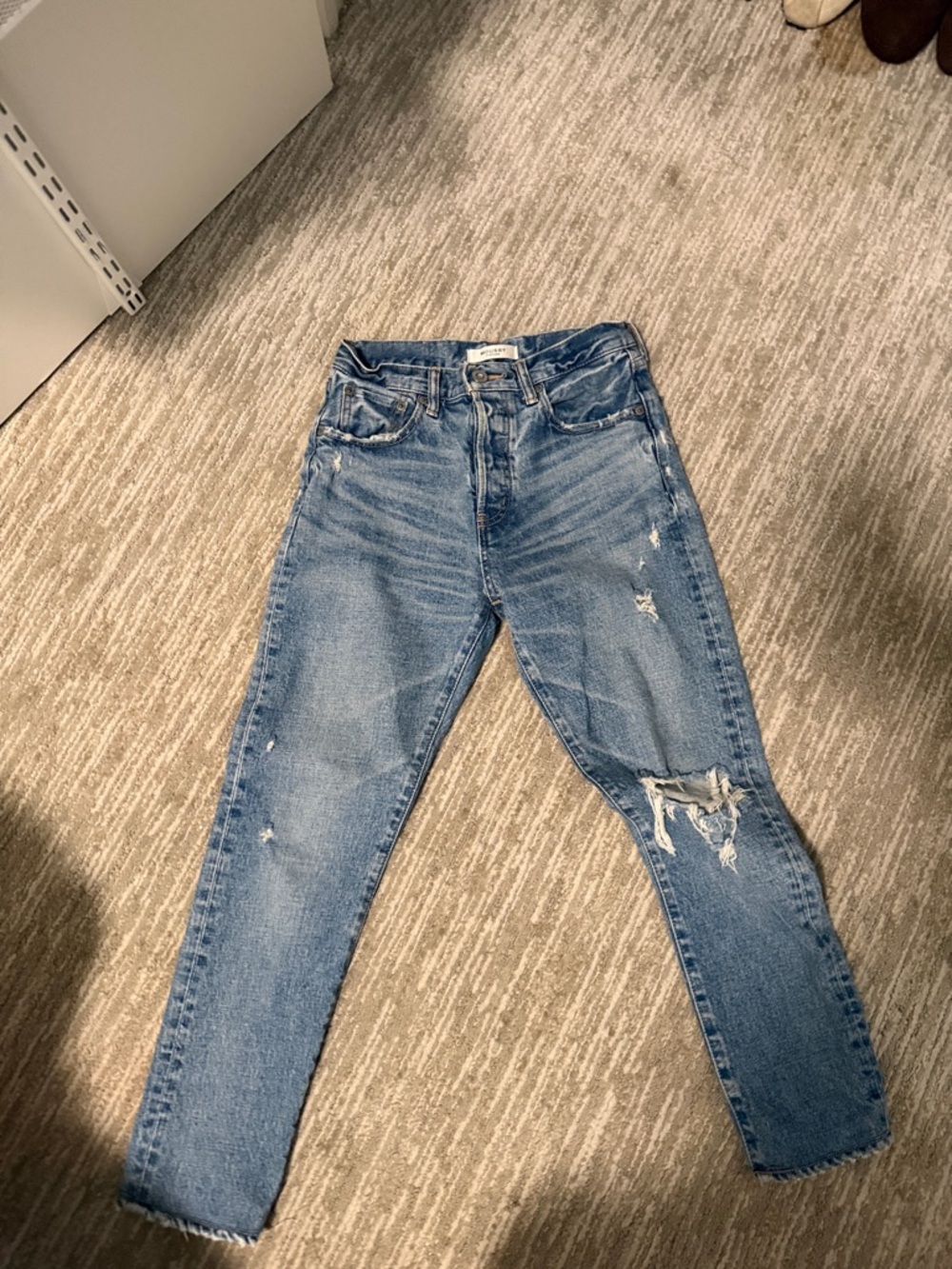 Moussy Light Blue Distressed Skinny Jeans